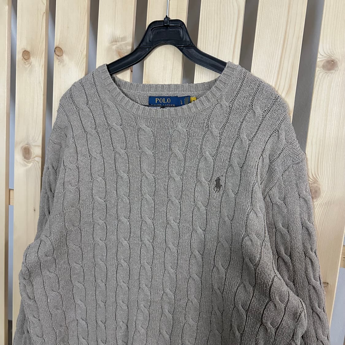 (L) 폴로 랄프로렌 오트밀 베이지 케이블 니트 상품이미지3