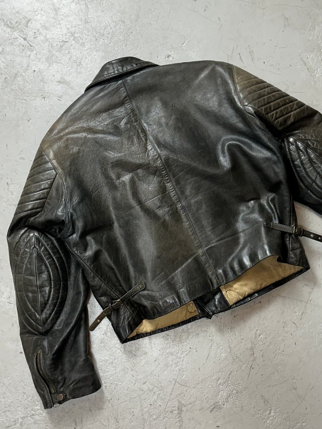 *RARE* 90's 아르마니 에이징 레더 더블 라이더 자켓 상품이미지6