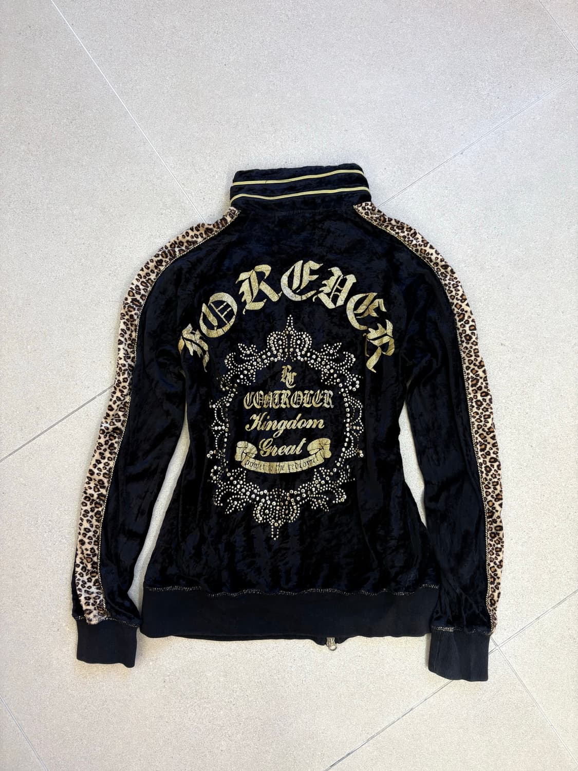 벨벳 호피 골드 집업 상품이미지1