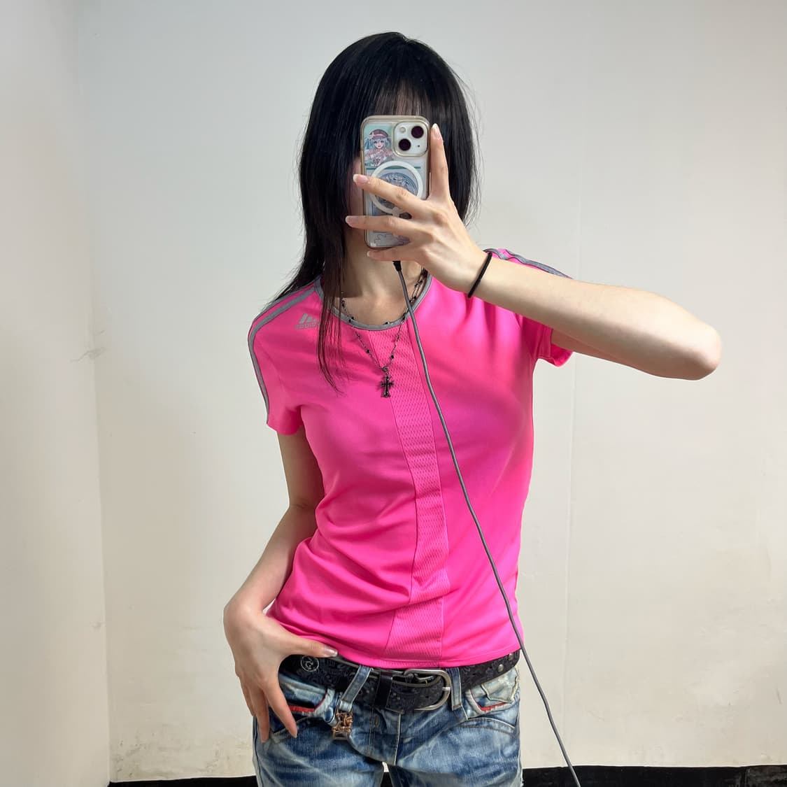 Adidas grey & pink short sleeve 상품이미지2