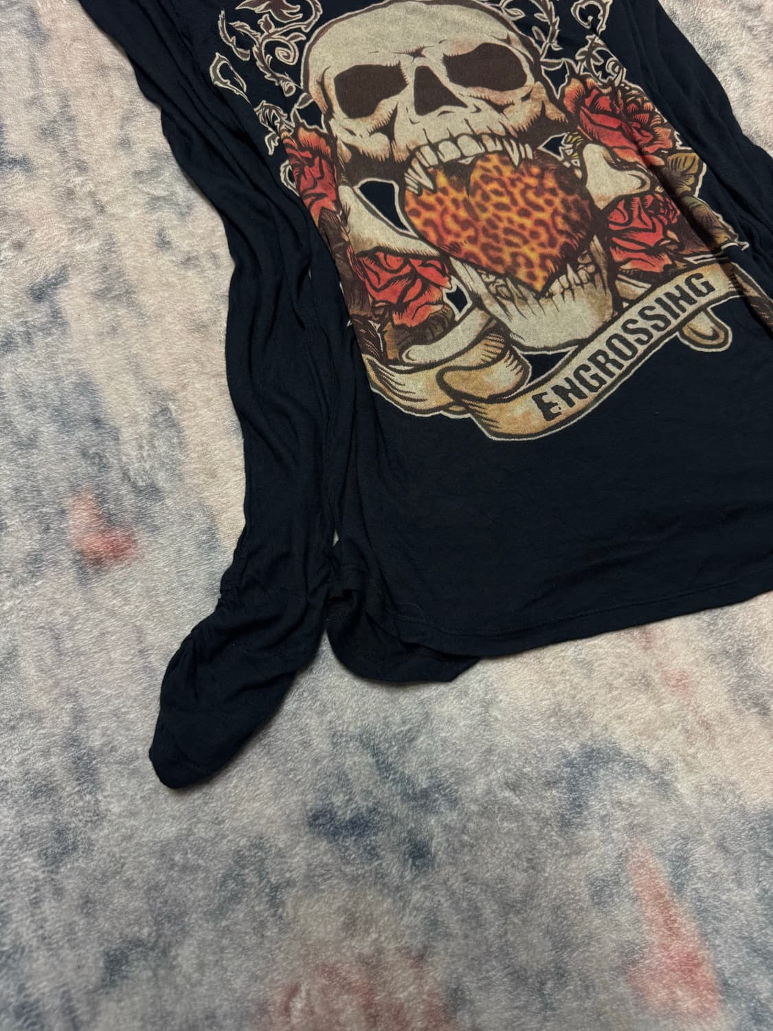 Dig deep off shoulder skull rayon cut se 상품이미지5