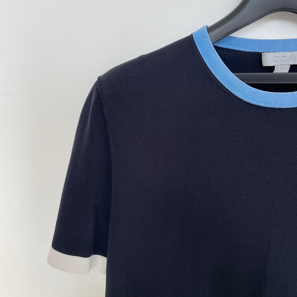 코스 공용S-M 네이비 링거 반팔 티셔츠 상품이미지2