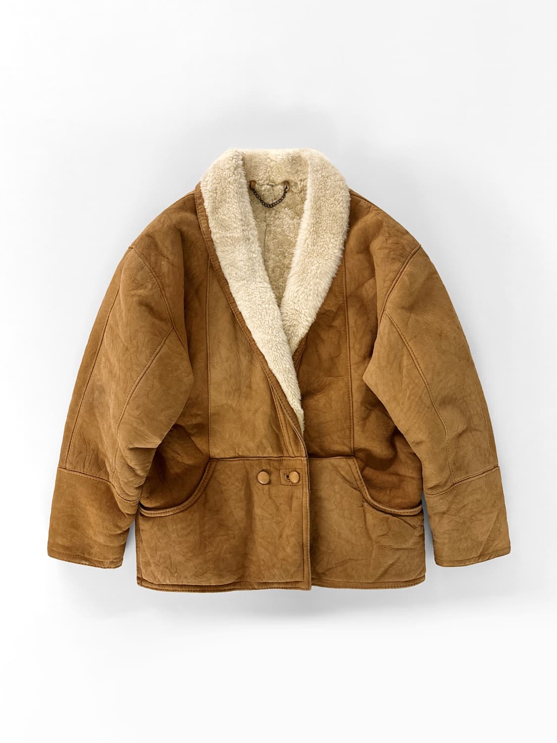 80~90s 빈티지 램스킨 시어링 무스탕 자켓 상품이미지2