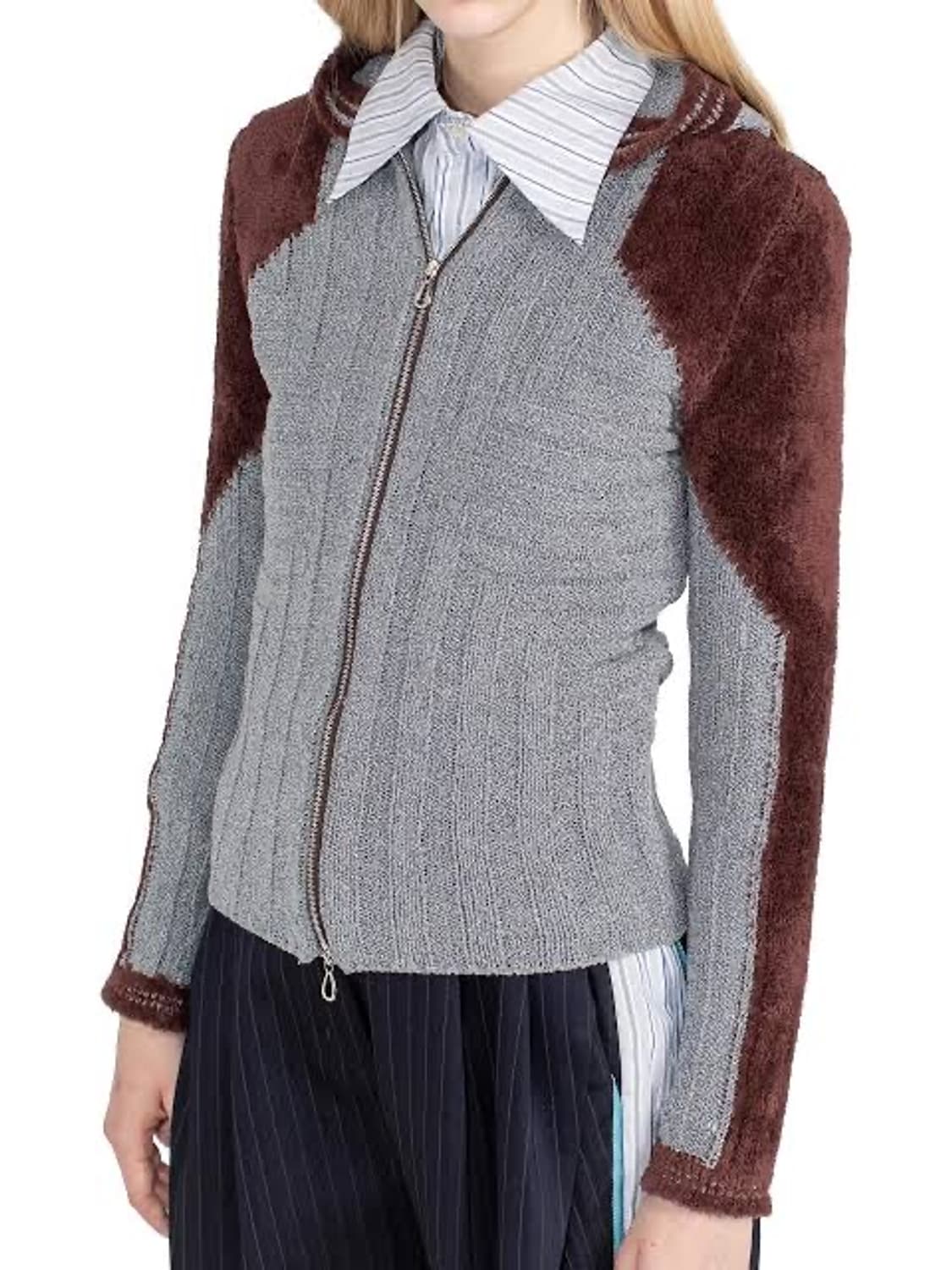 [38]키코 코스타디노브 25fw Quimby 니트 후드 집업/그레이 상품이미지8