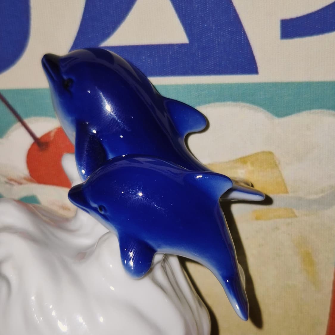 80s 카토 도자기 파도 고래 회전 오르골 상품이미지8