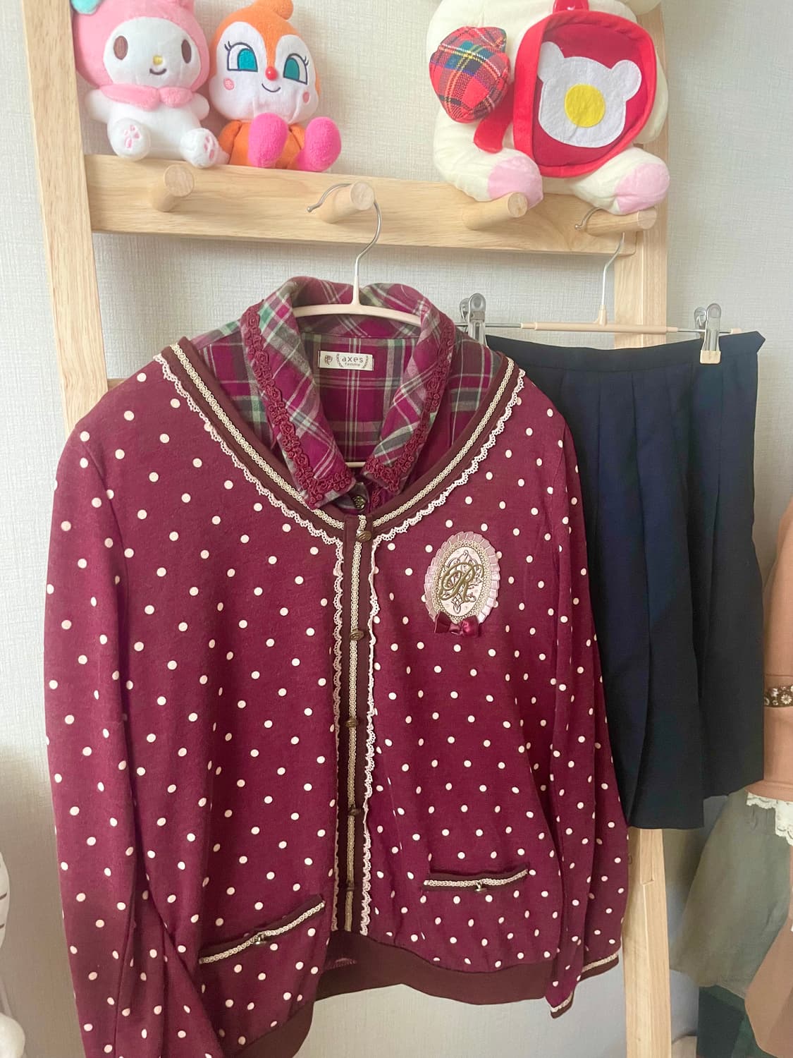 모리걸 빈티지 엑시즈팜 도트 니트 set ♥️🤍🎀 상품이미지2