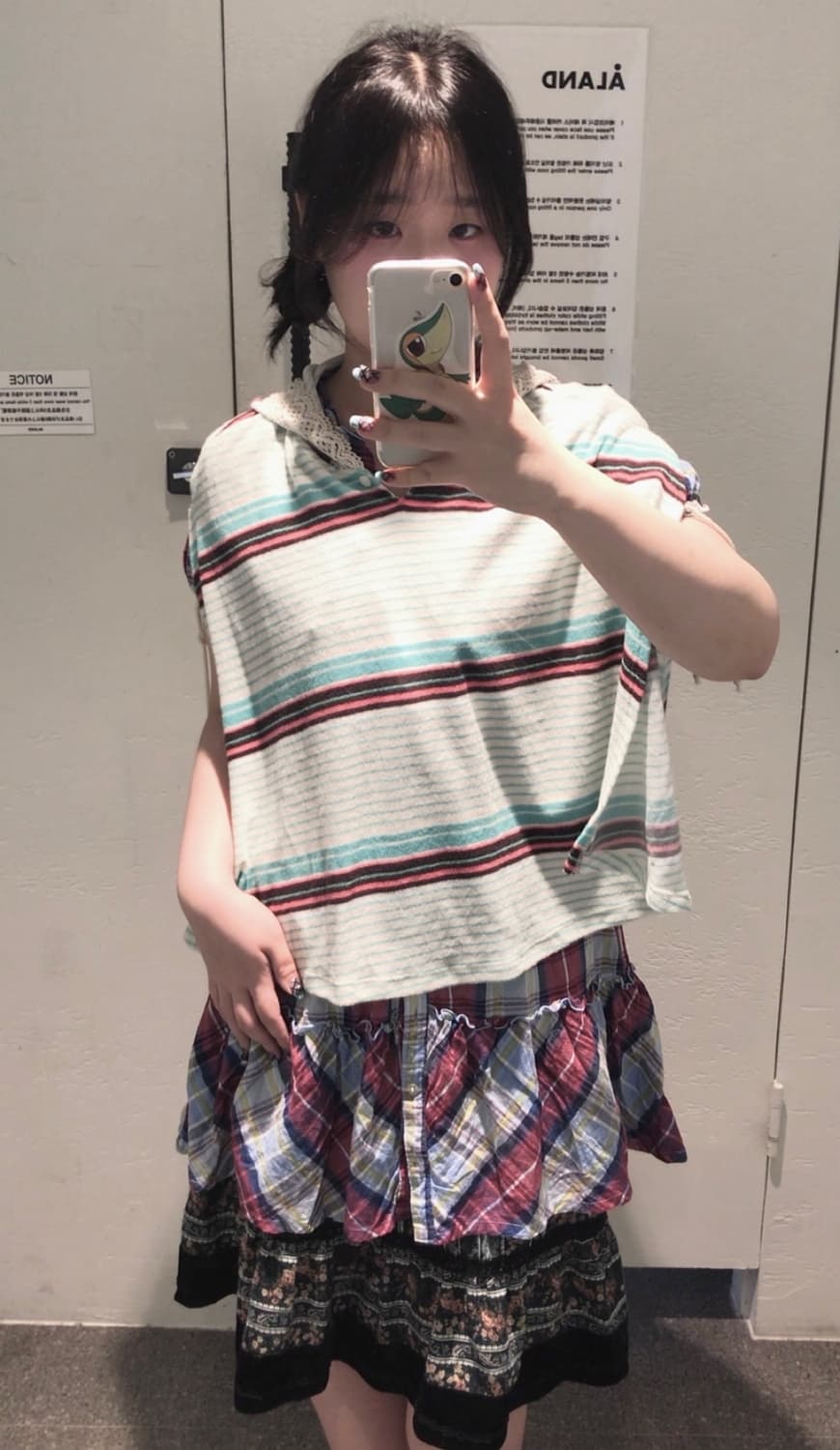 빈티지 민트소녀케이프히피모리 세트 그런지 너드 상품이미지1