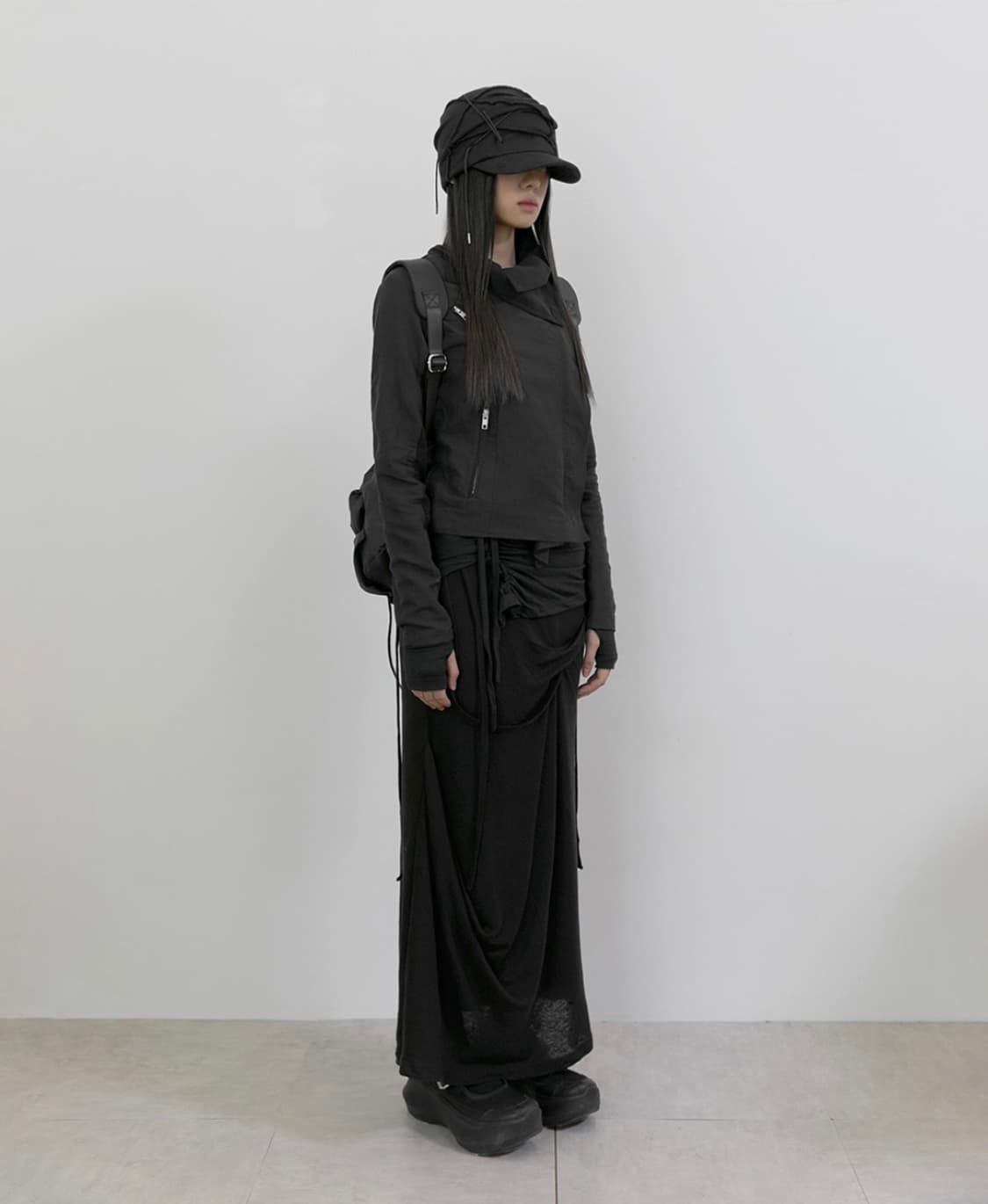 플레어업 asymmetrical biker jacket black 상품이미지2