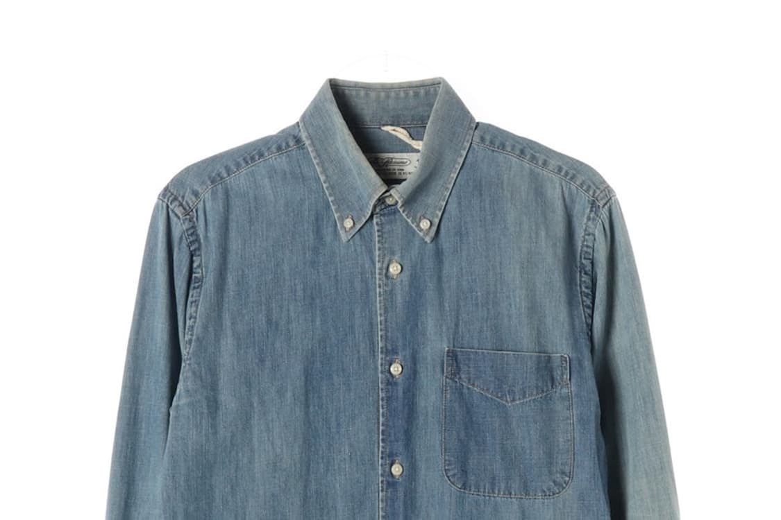 더리줌 워싱 버튼다운 데님 셔츠 S 상품이미지3