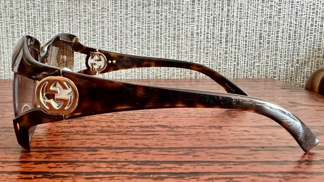 구찌 Gucci GG 인터로킹 로고 스퀘어 호피무늬 오버사이즈 선글라스 상품이미지3