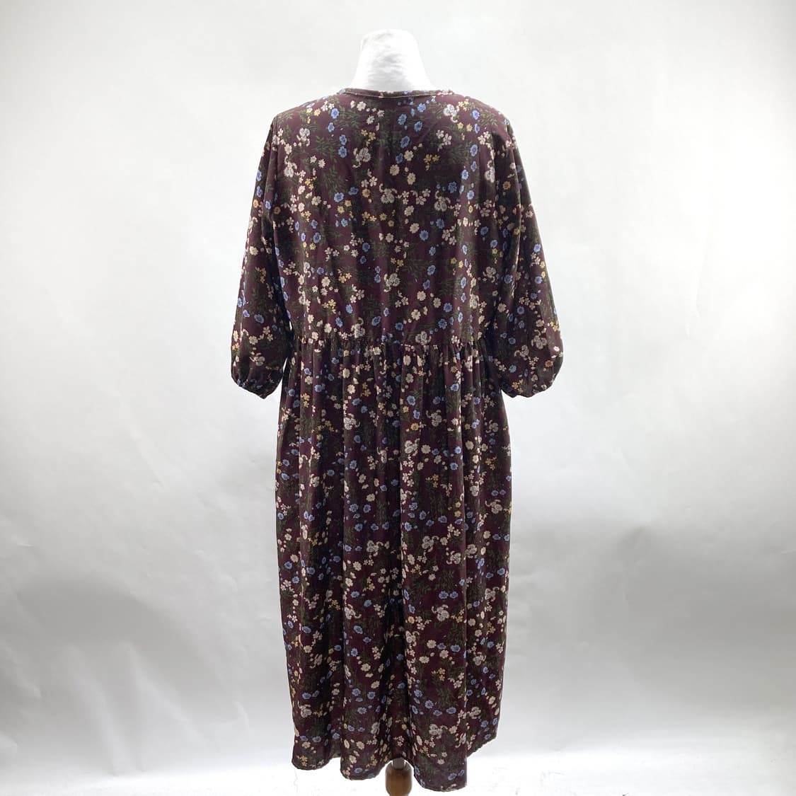 여성 플라원반팔원피스 와인색상 F  상품이미지3