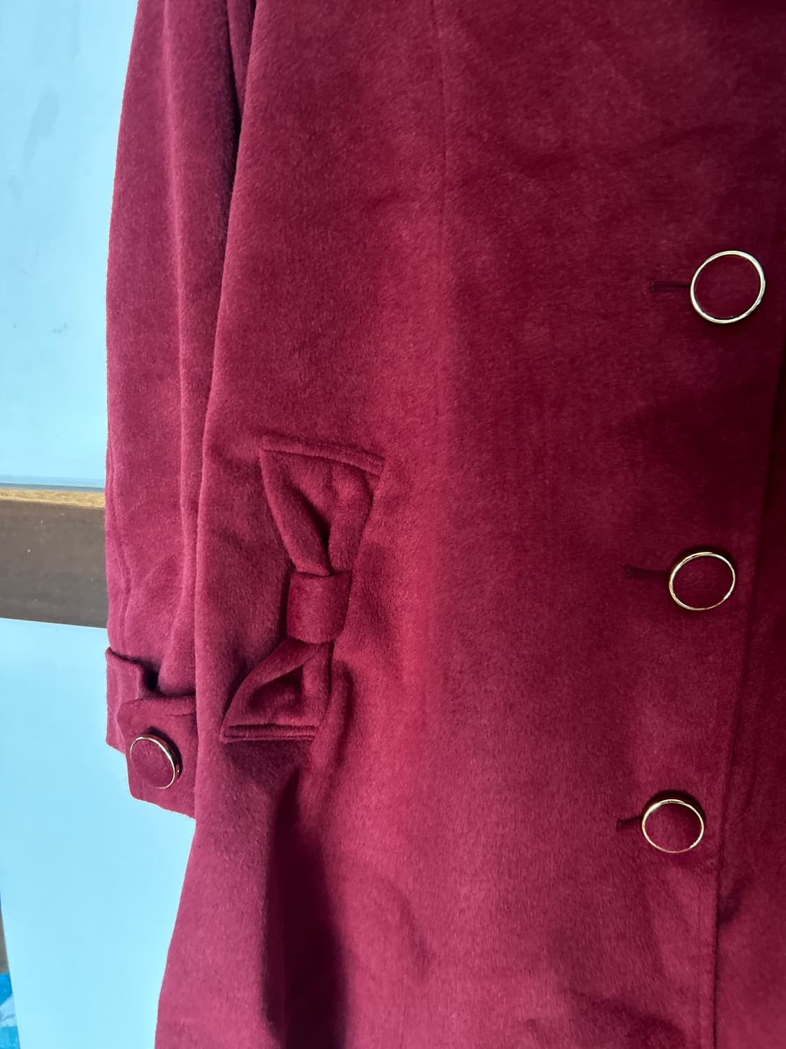 버건디 리본 코트  상품이미지4