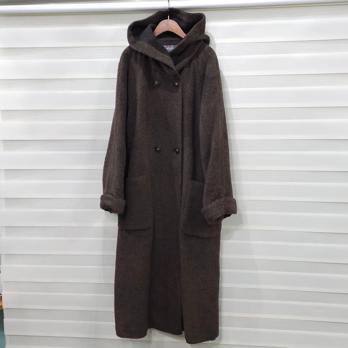 JAPAN 빈티지 알파카 더블 롱 후드 코트- 우먼프리 상품이미지1