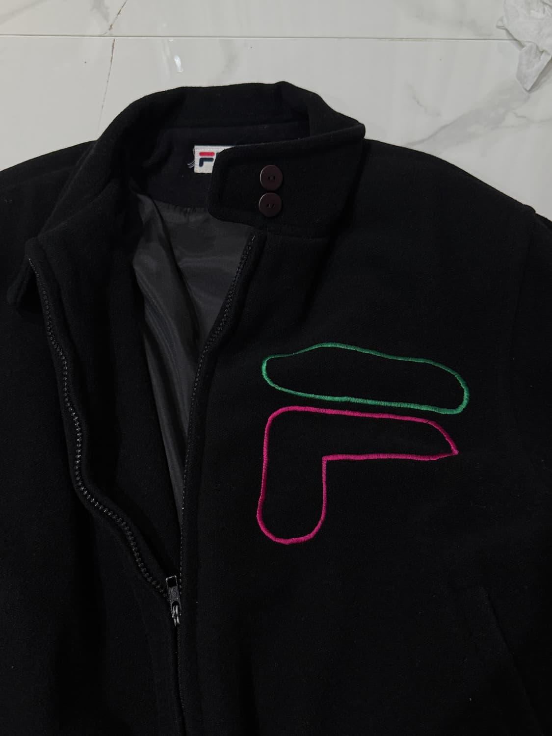 휠라 빈티지 올드스쿨 빅로고 울 자켓 상품이미지5