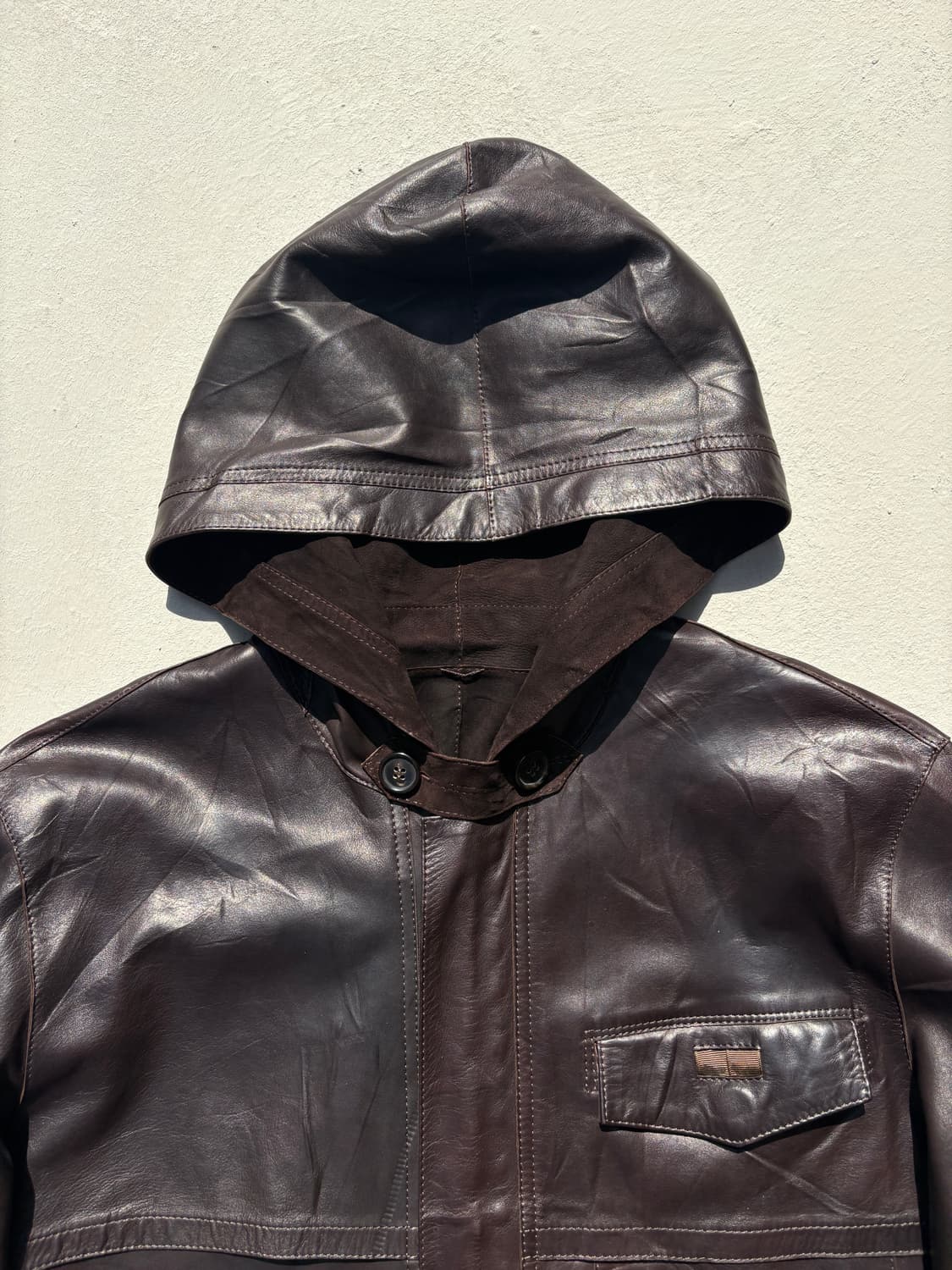 Reversible Hooded Leather Jacket 상품이미지3