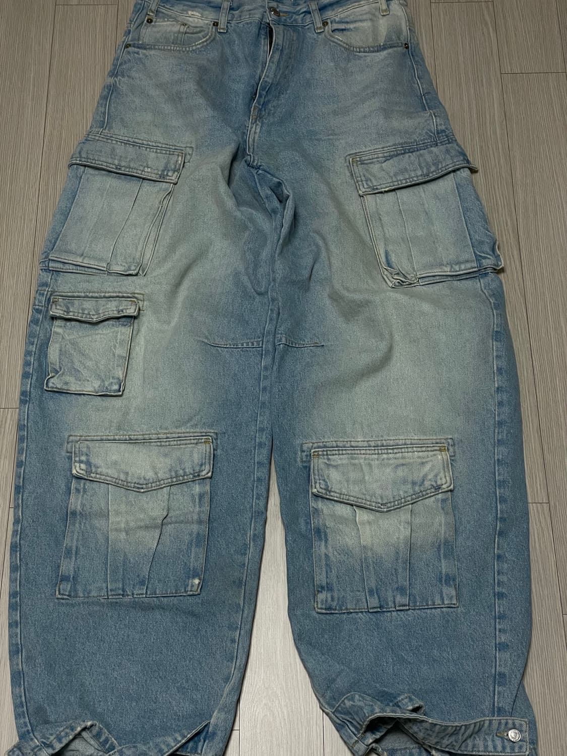 ZARA 데님 카고 와이드 팬츠 상품이미지1