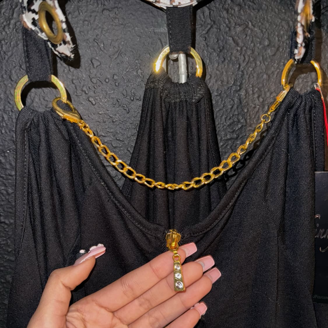 Skinny Lip 데드스탁 오프숄더 오링 체인 카라 원피스 상품이미지4