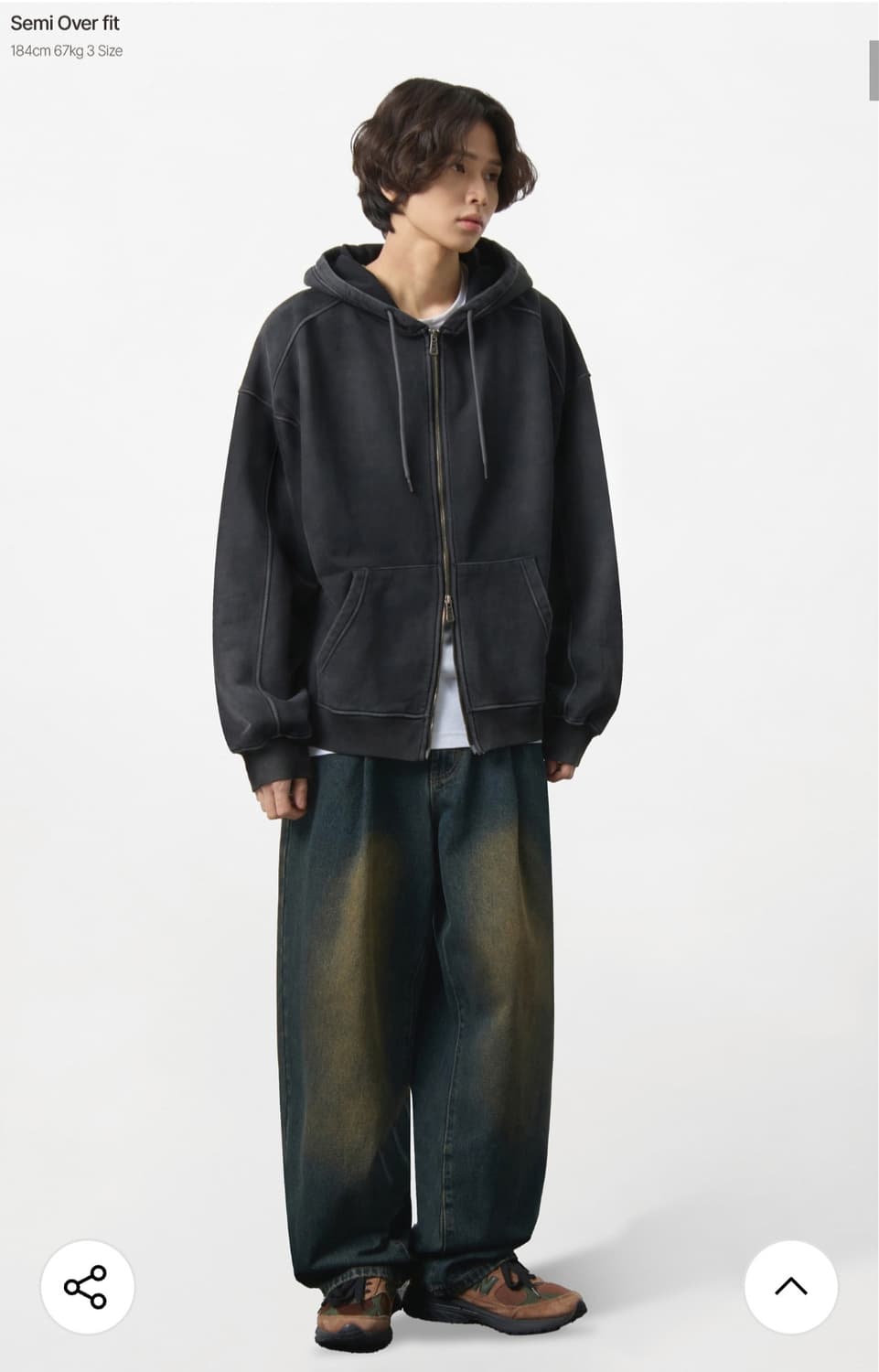 디미트리 ASI 포시즌 에센셜 후드 집업 피그먼트 차콜 급처 상품이미지1