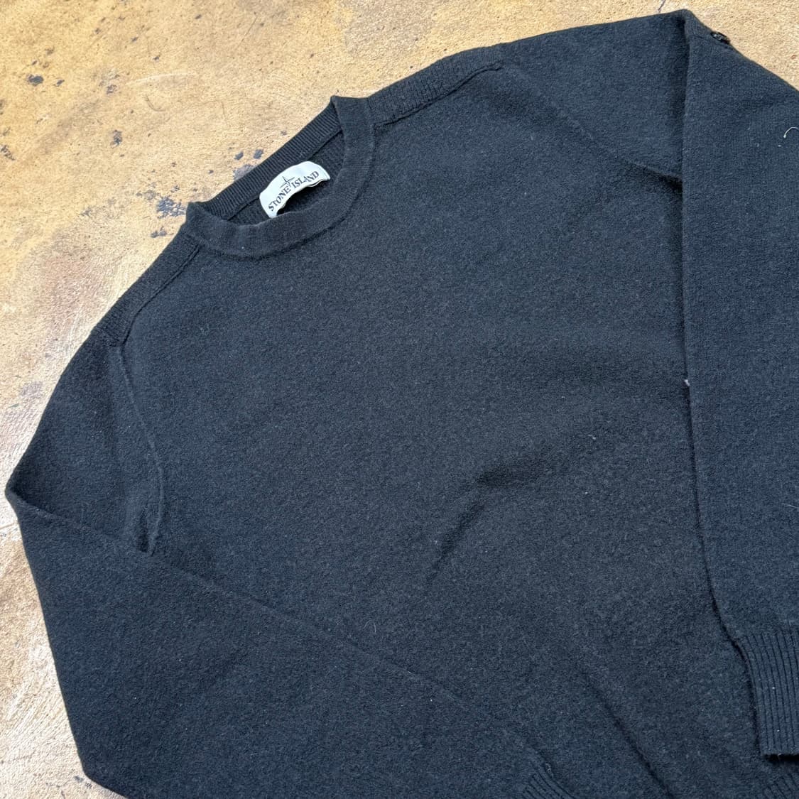[정품/95,m] 스톤아일랜드 블랙 니트 스웨터 b19 상품이미지1