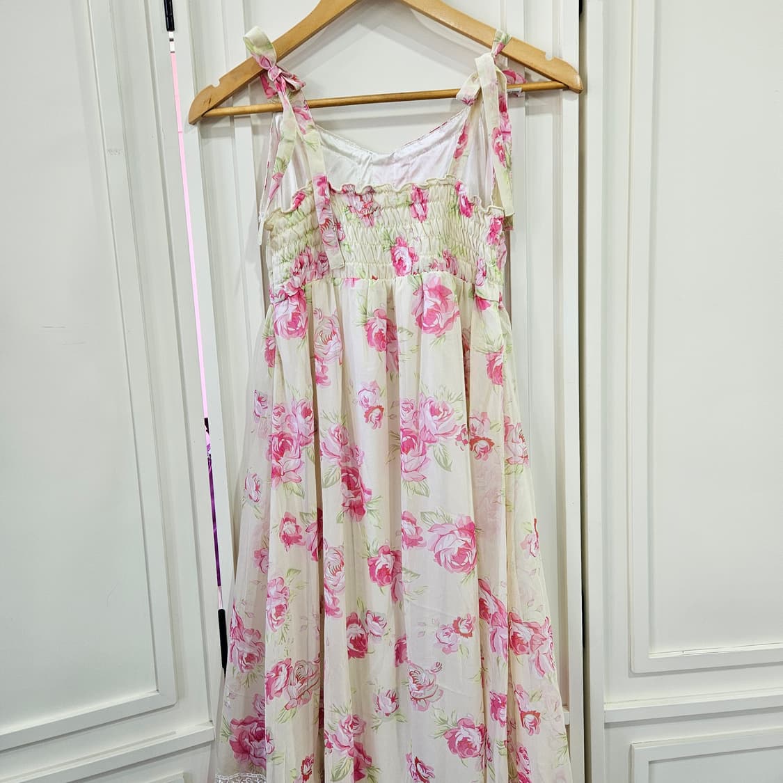 디어리 플라워 롱 원피스  레이스 프릴 상품이미지6