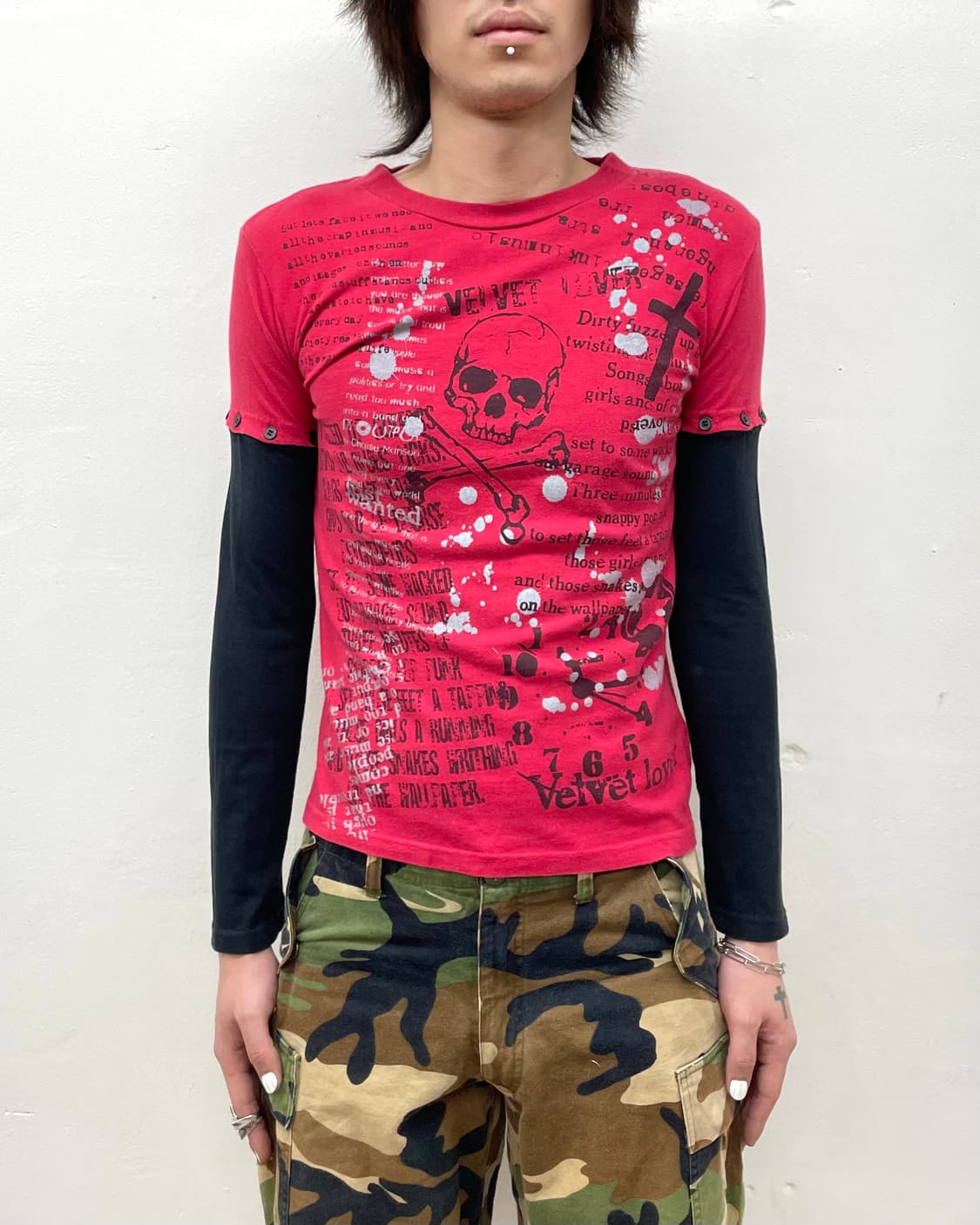 Goss Skull Detachable Red Long Sleeve 상품이미지1