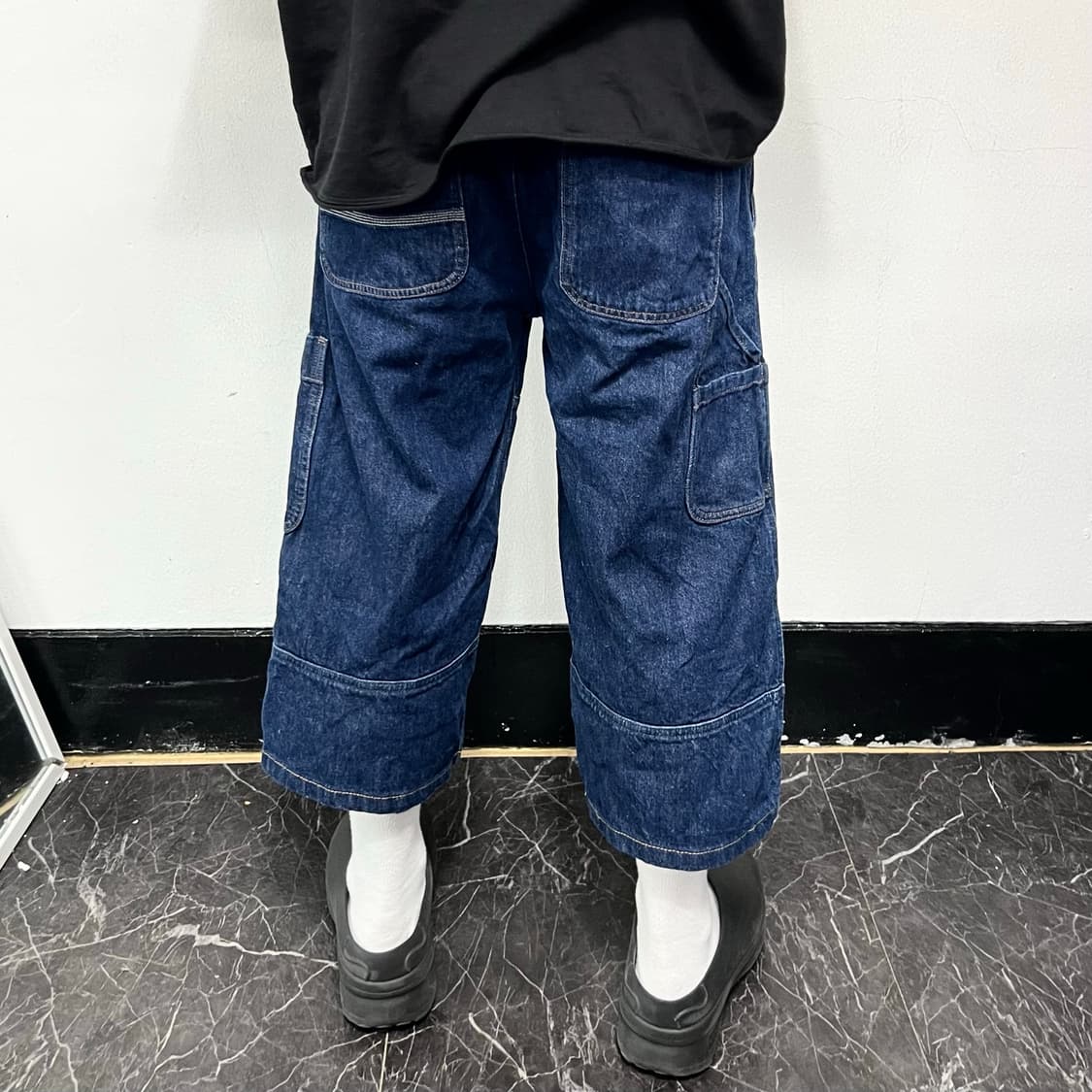 팀버랜드 카고 포켓 버뮤다 와이드 데님 팬츠 상품이미지3