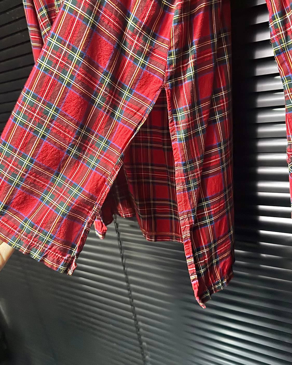 NARACAMICIE 이태리 타탄 체크 케이프 레드 락 고스 펑크 셔츠 상품이미지4