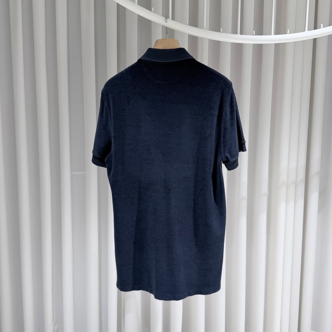 (A+/52) / 톰포드 테리 타월링 코튼 폴로 카라 반팔 티셔츠 네이비 상품이미지7