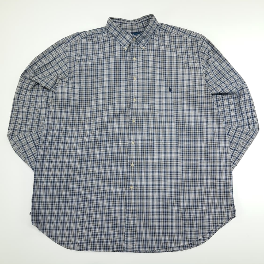 CN875 2XLT 폴로 랄프로렌 아이스블루 타탄체크 플란넬 셔츠 남방 상품이미지1