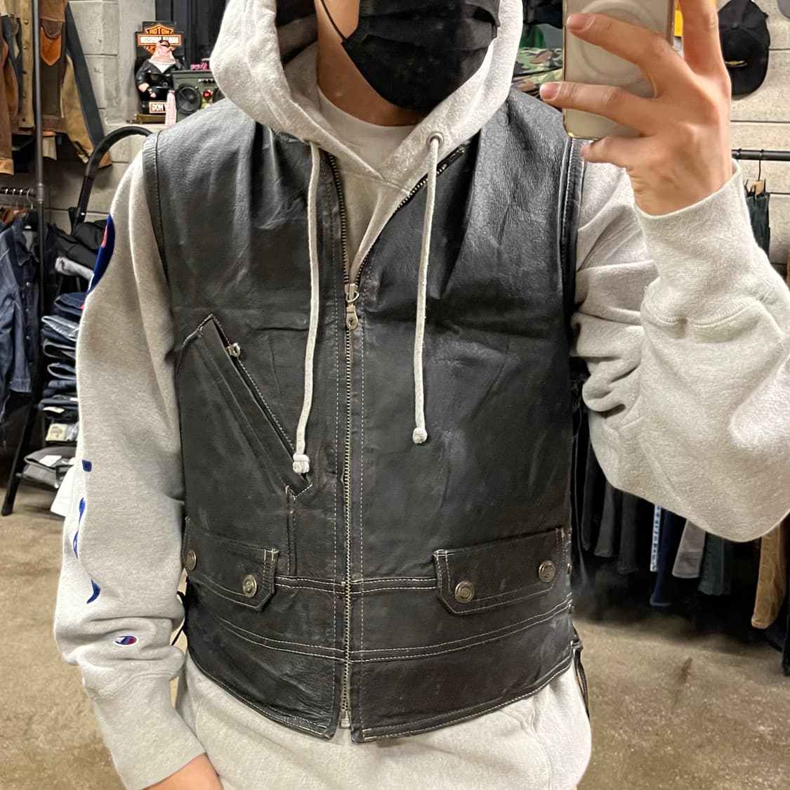 90s 할리데이비슨 가죽 베스트 (105) 상품이미지8