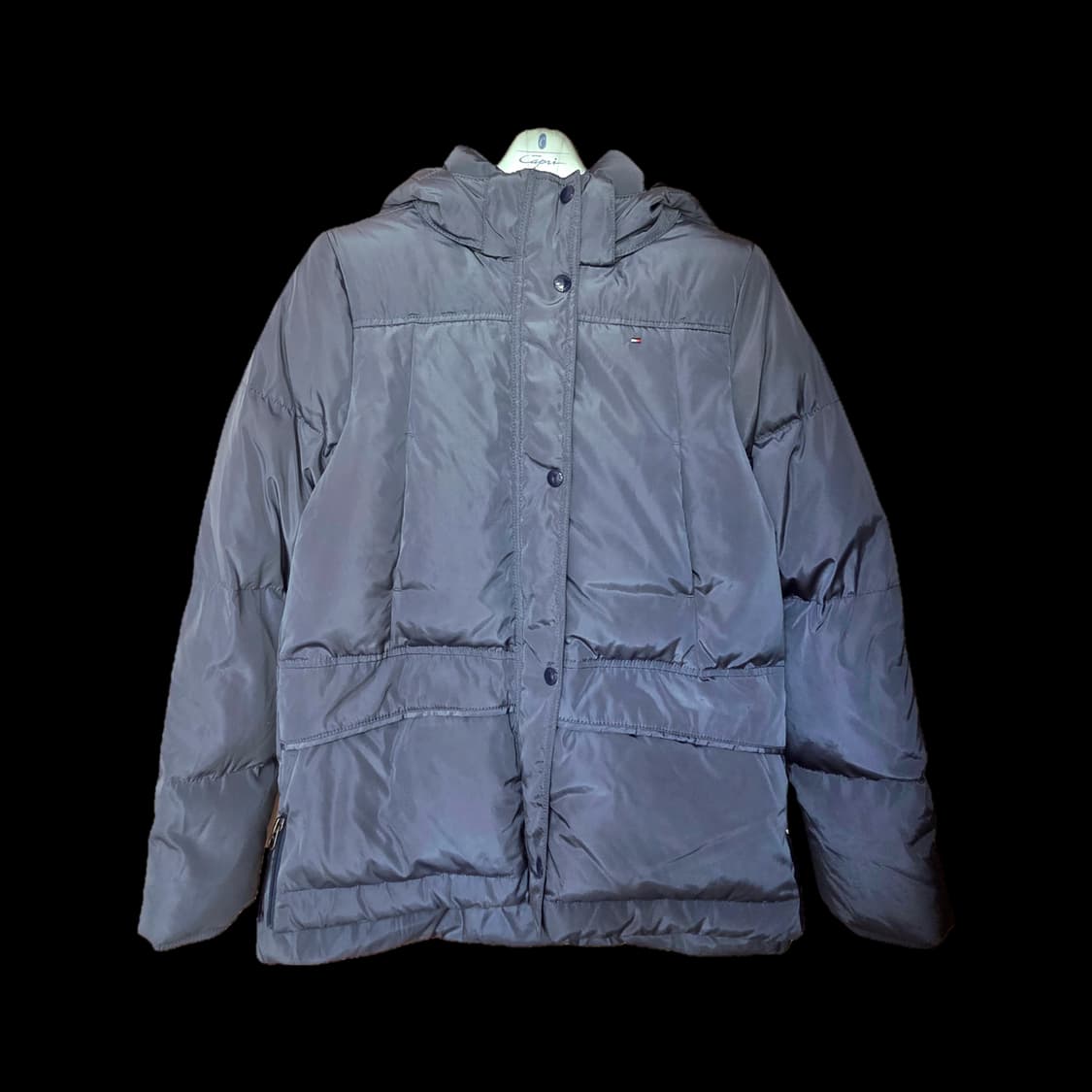 타미 네이비그레이 후드 탈부착 덕다운 패딩 상품이미지1