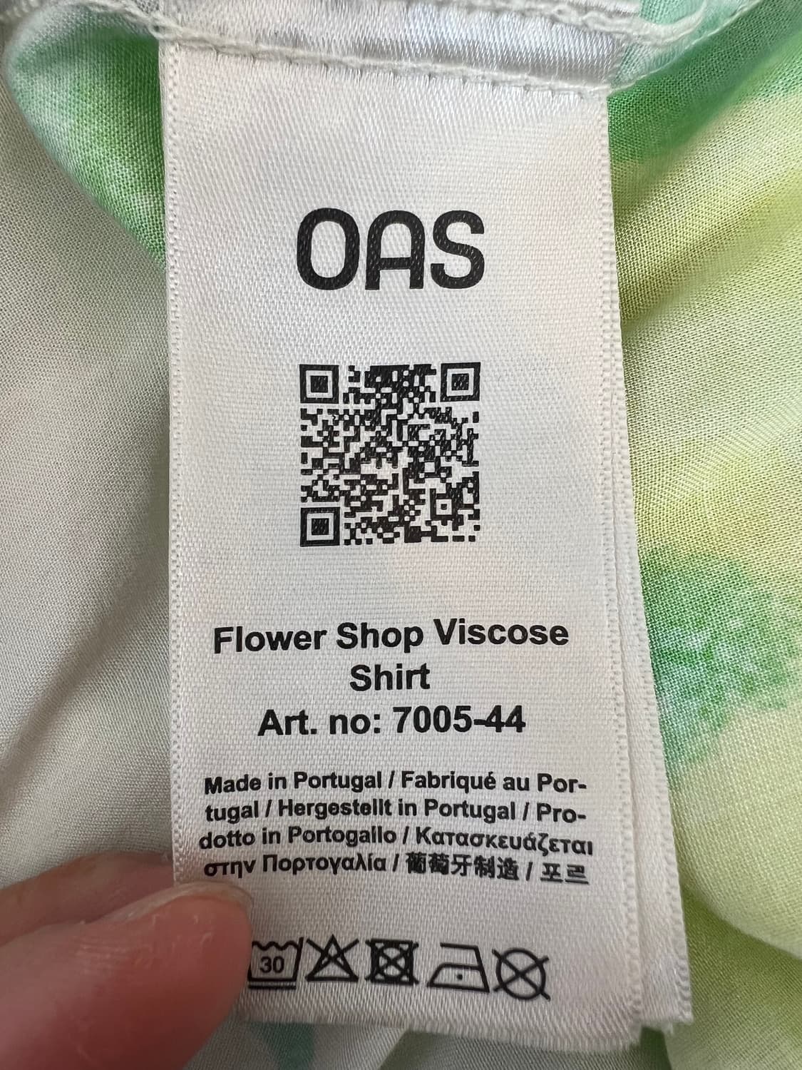 오아스 OAS 남성 스웨덴셔츠 플라워샵 비스코스 반팔셔츠 상품이미지7