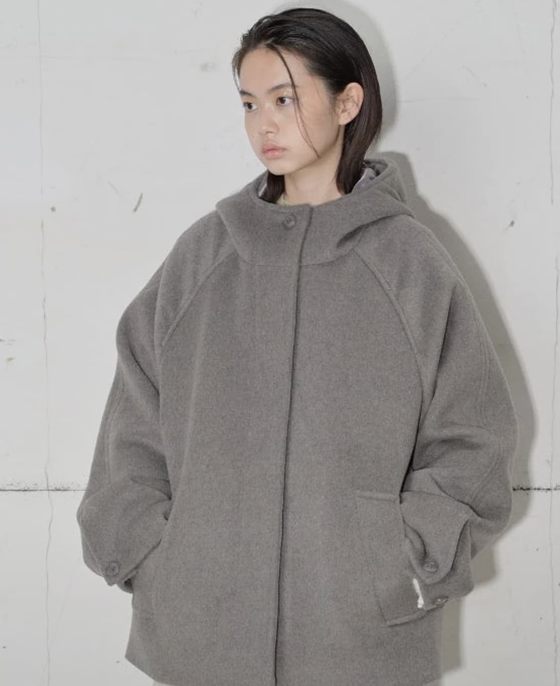타입서비스 코트 Hooded Half Coat [GRAY] 상품이미지3