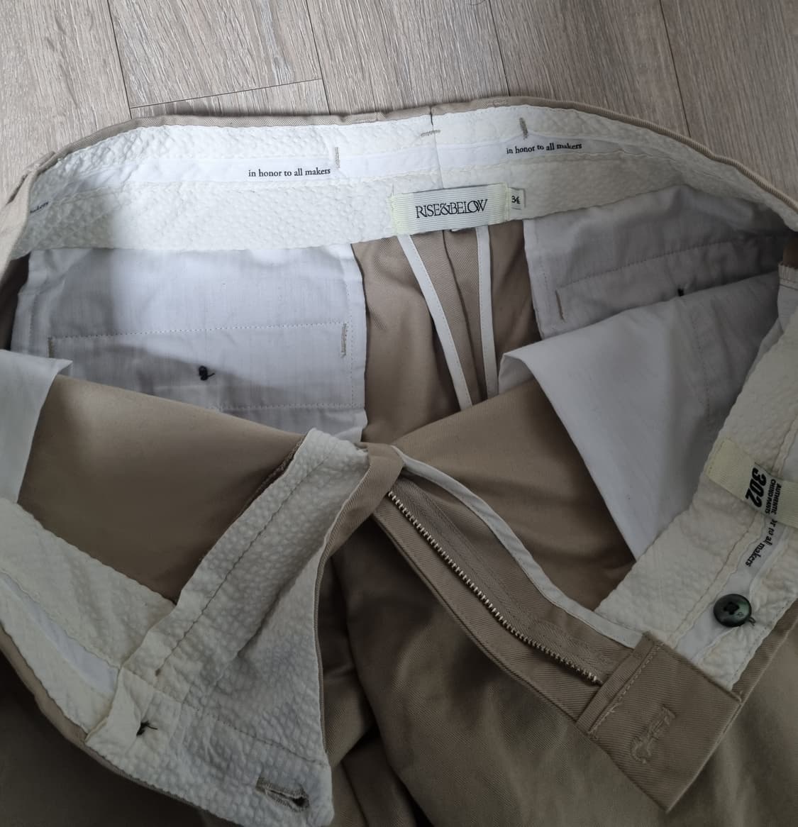 라이즈앤빌로우 어센틱 수피마 302 스트레이트 치노팬츠 34 카키 상품이미지3