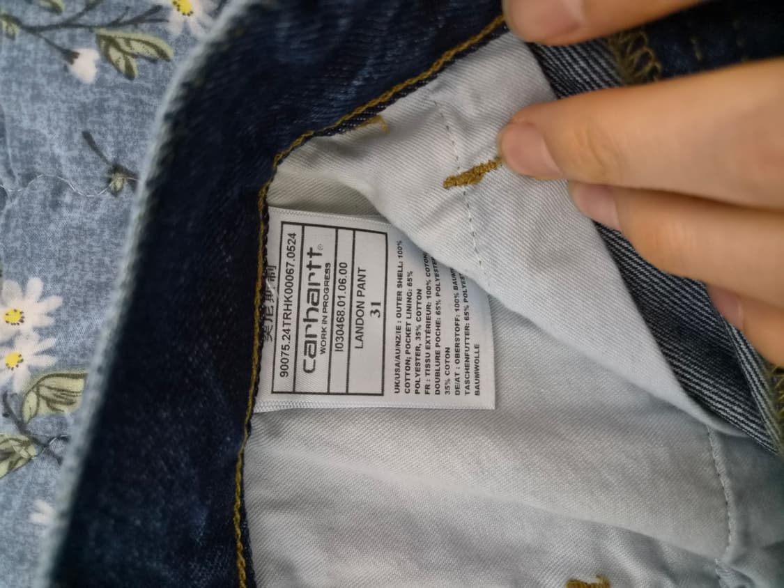 칼하트 WIP 랜든 팬츠 블루 스톤 워시드 31사이즈 상품이미지1