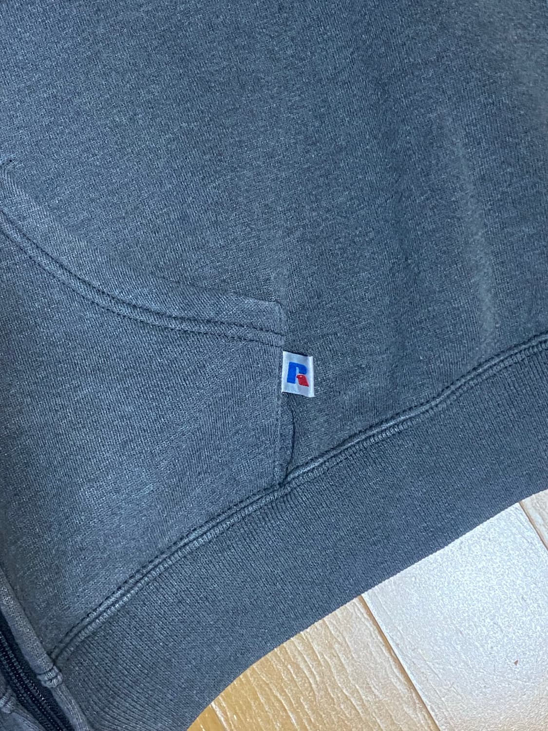 90s 빈티지 러셀 후드집업 페이디드 그레이 [XXL] 상품이미지2