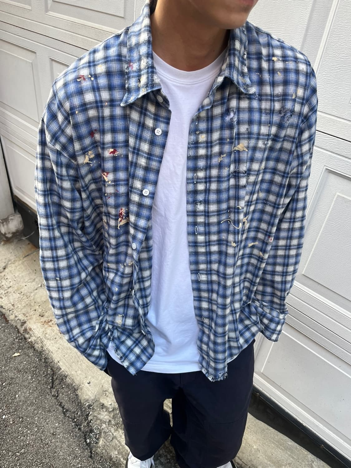 빈티지블루체크셔츠 상품이미지2