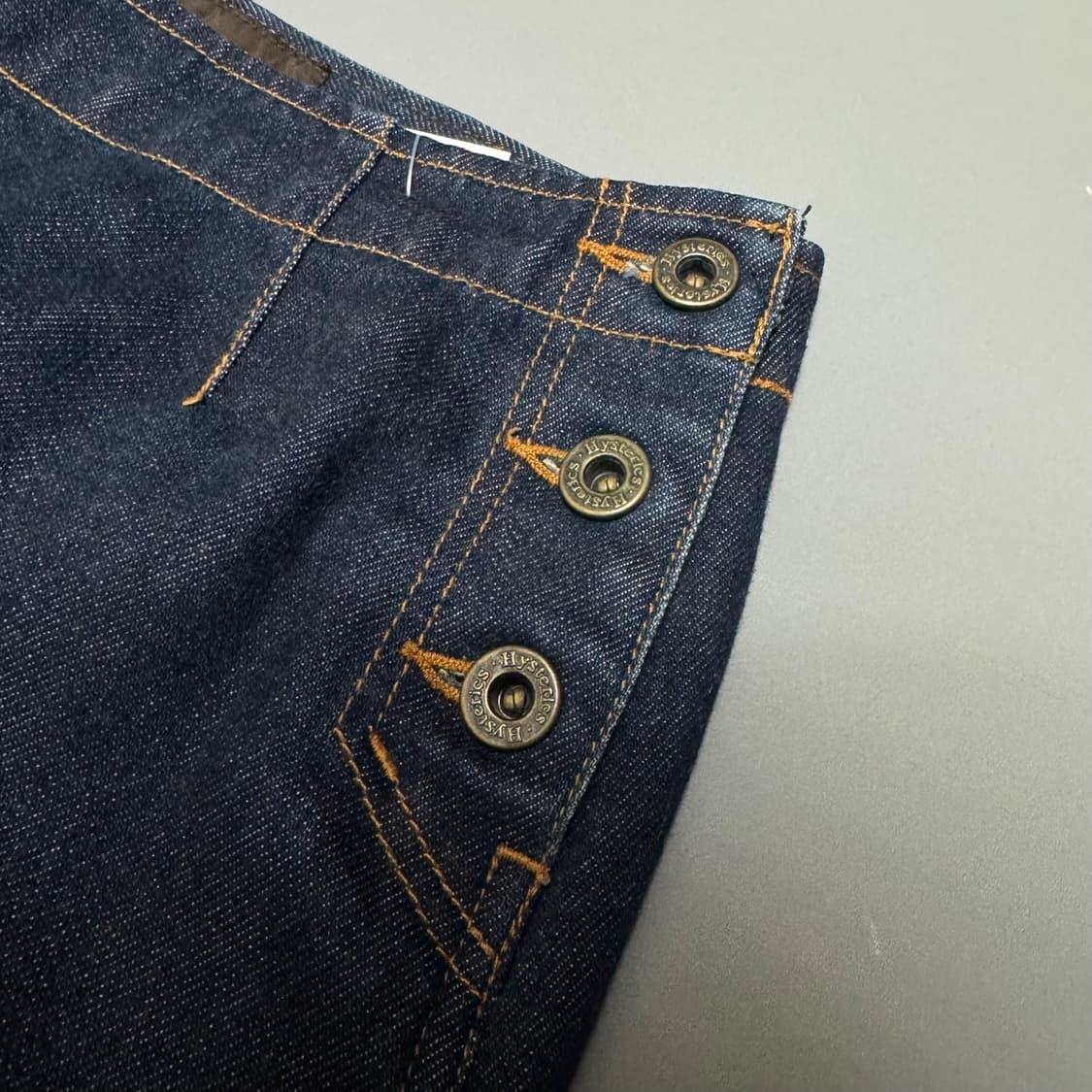 히스테릭글래머 히스테릭스 인디고블루 사이드 플라이버튼 슬릿 데님 롱스커트 상품이미지4