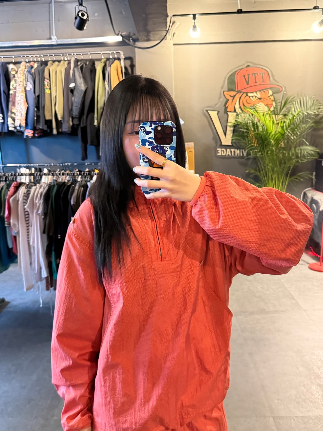 ✔️ fetch 페치 Anorak Jacket orange 셋업 상품이미지1