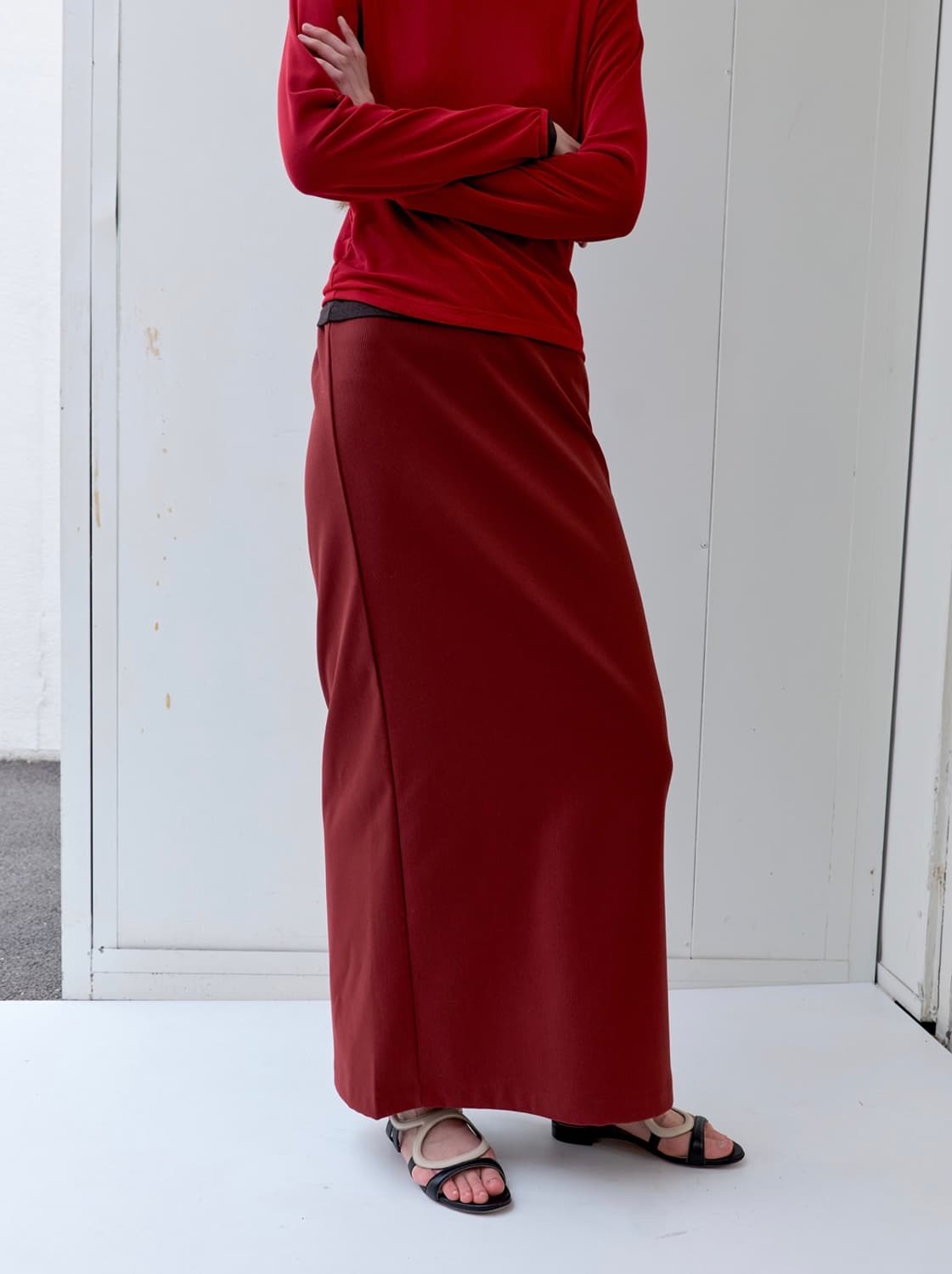 파이카 JACQUARD BACK BANDING MAXI SKIRT 상품이미지2