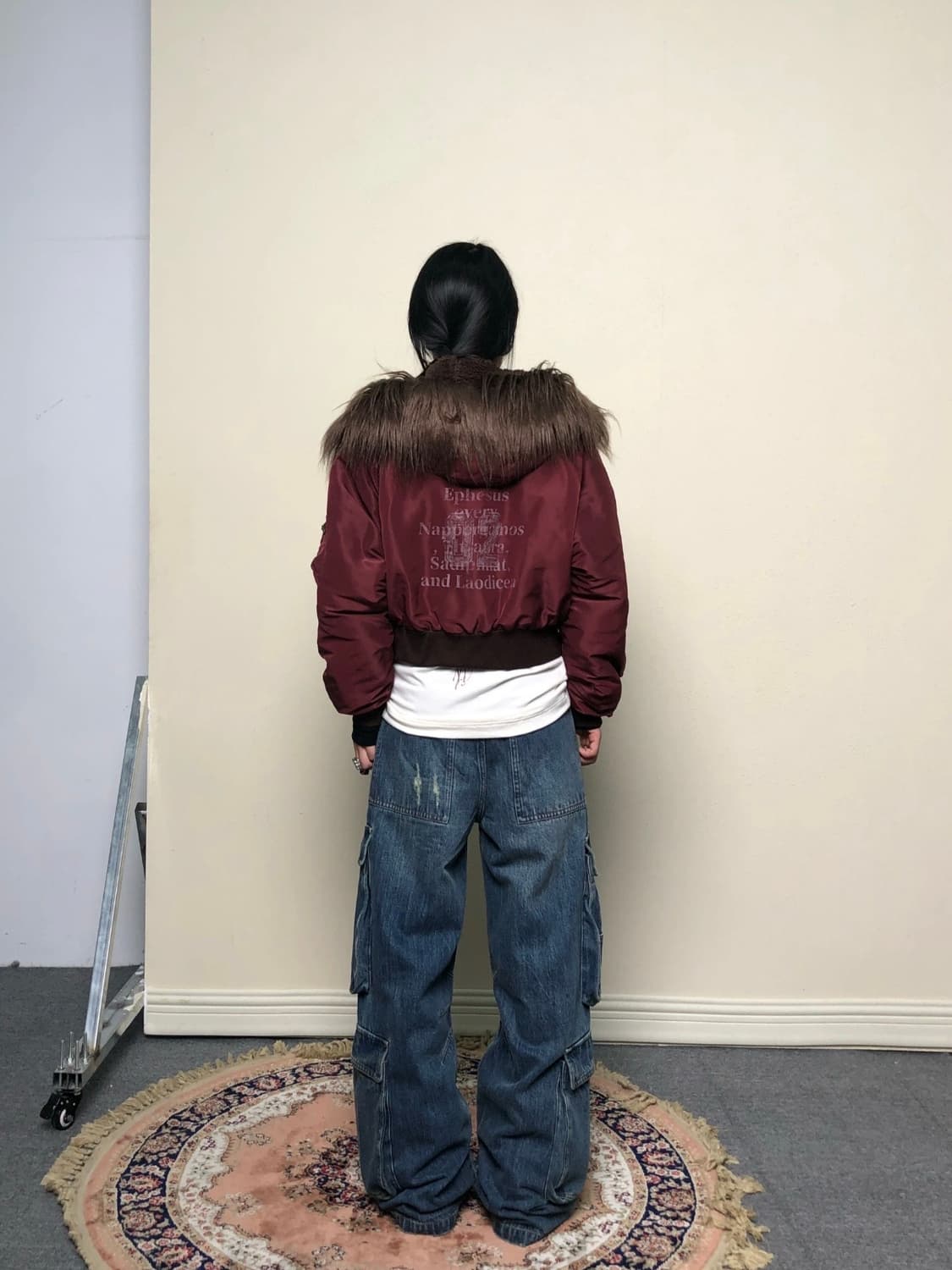 Achihara 퍼 카라 숏 패딩 상품이미지3