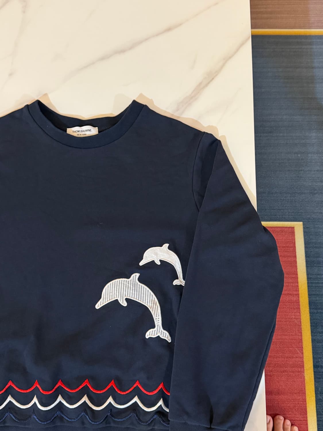 톰브라운 돌고래 네이비 맨투맨 XL 105 상품이미지1