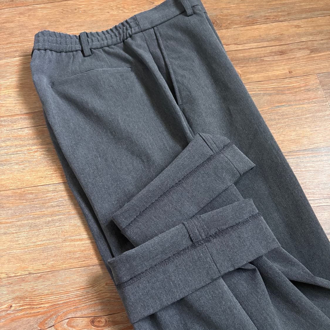 드로우핏 XL 그레이 슬랙스 팬츠 바지 허리 밴딩 미니멀 상품이미지2