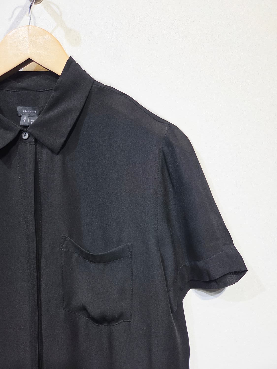 띠어리 블랙 실크 셔츠_S 상품이미지4