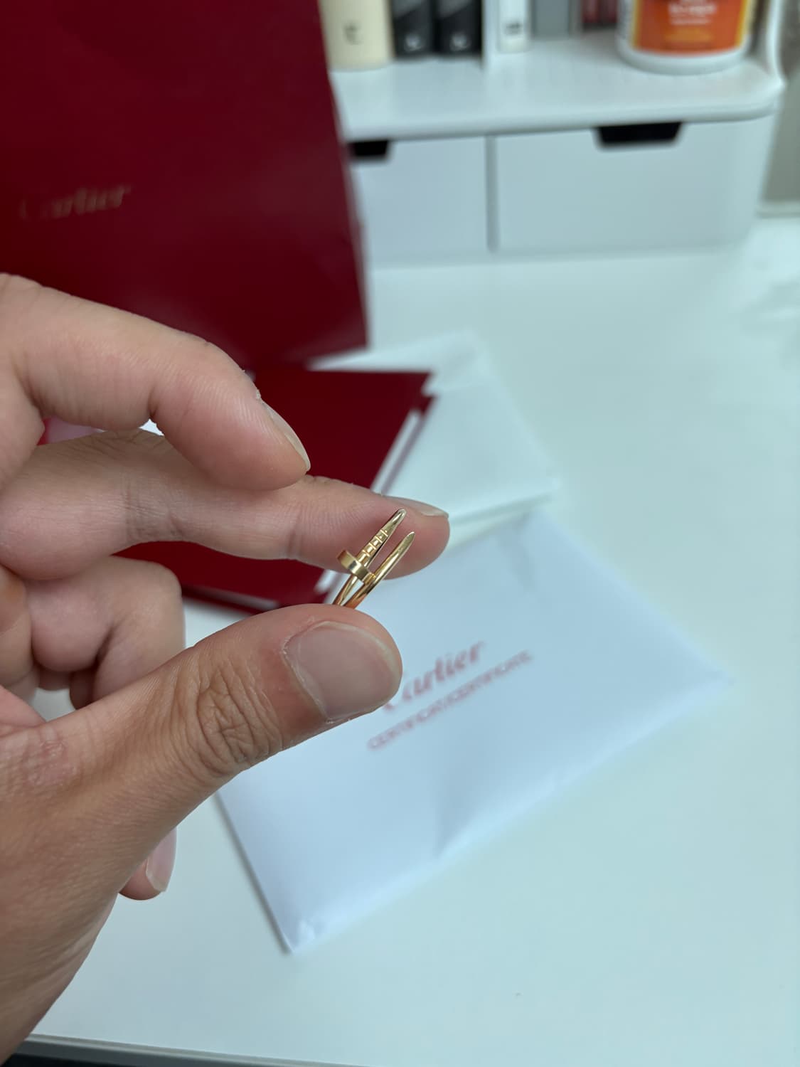 까르띠에 저스트앵끌루 반지 새상품급 풀구성 판매 상품이미지4