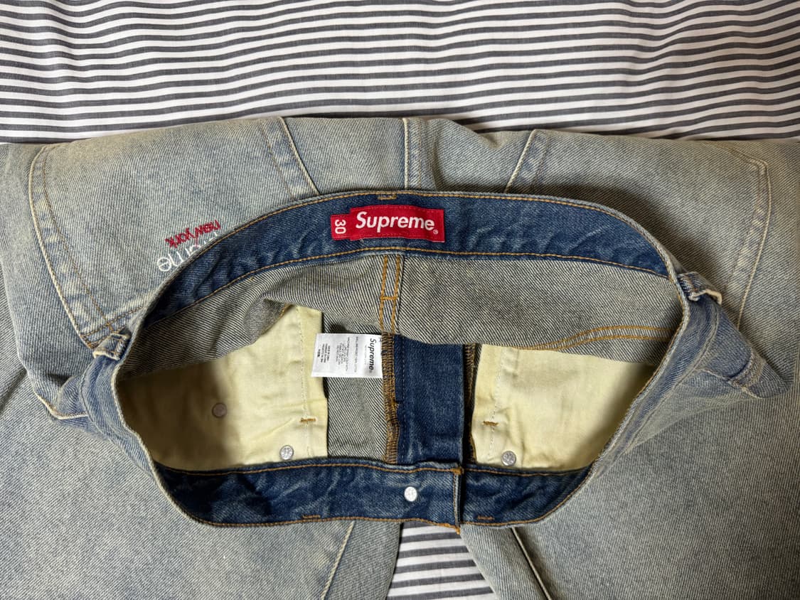 슈프림 배기 데님 쇼츠 더티 인디고 상품이미지4