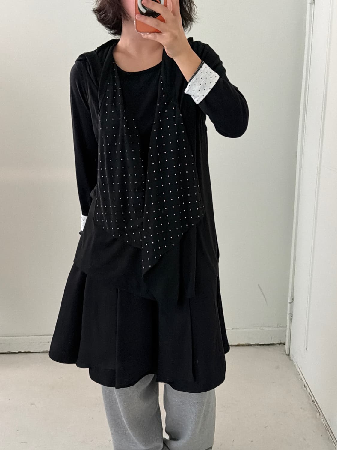 일본빈티지 도트 레이어드 롱슬리브 상품이미지8