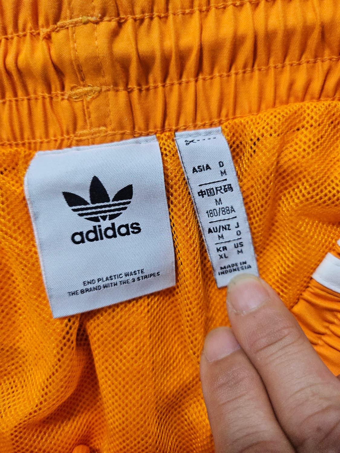 아디다스(adidas) 오리지널 삼선 스윔 쇼츠 오렌지 M 상품이미지5