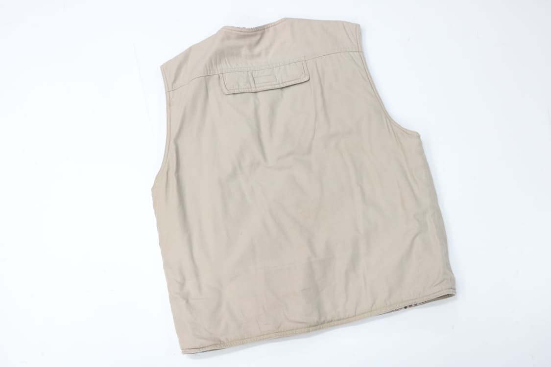 빈티지 베이지 멀티포켓 체크 라이닝 워크 베스트 (L) 상품이미지6