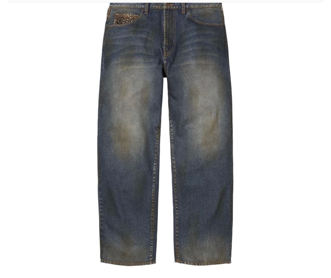 슈프림 레오파드 루즈핏 워시드 진 34 상품이미지2